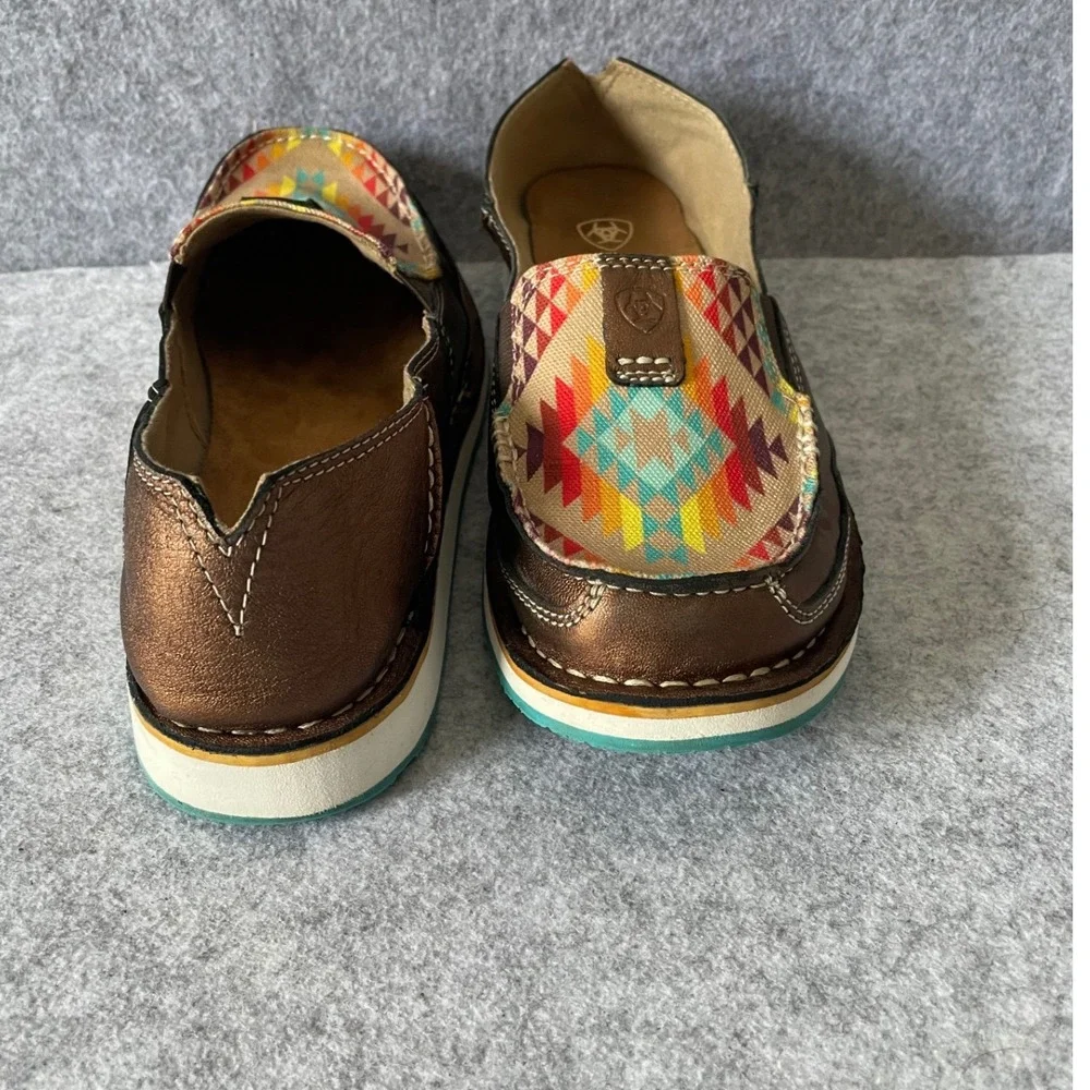 Ariat Cruiser Womens Metallic Bronze Serape Southwestern Slip On Loafers Shoes